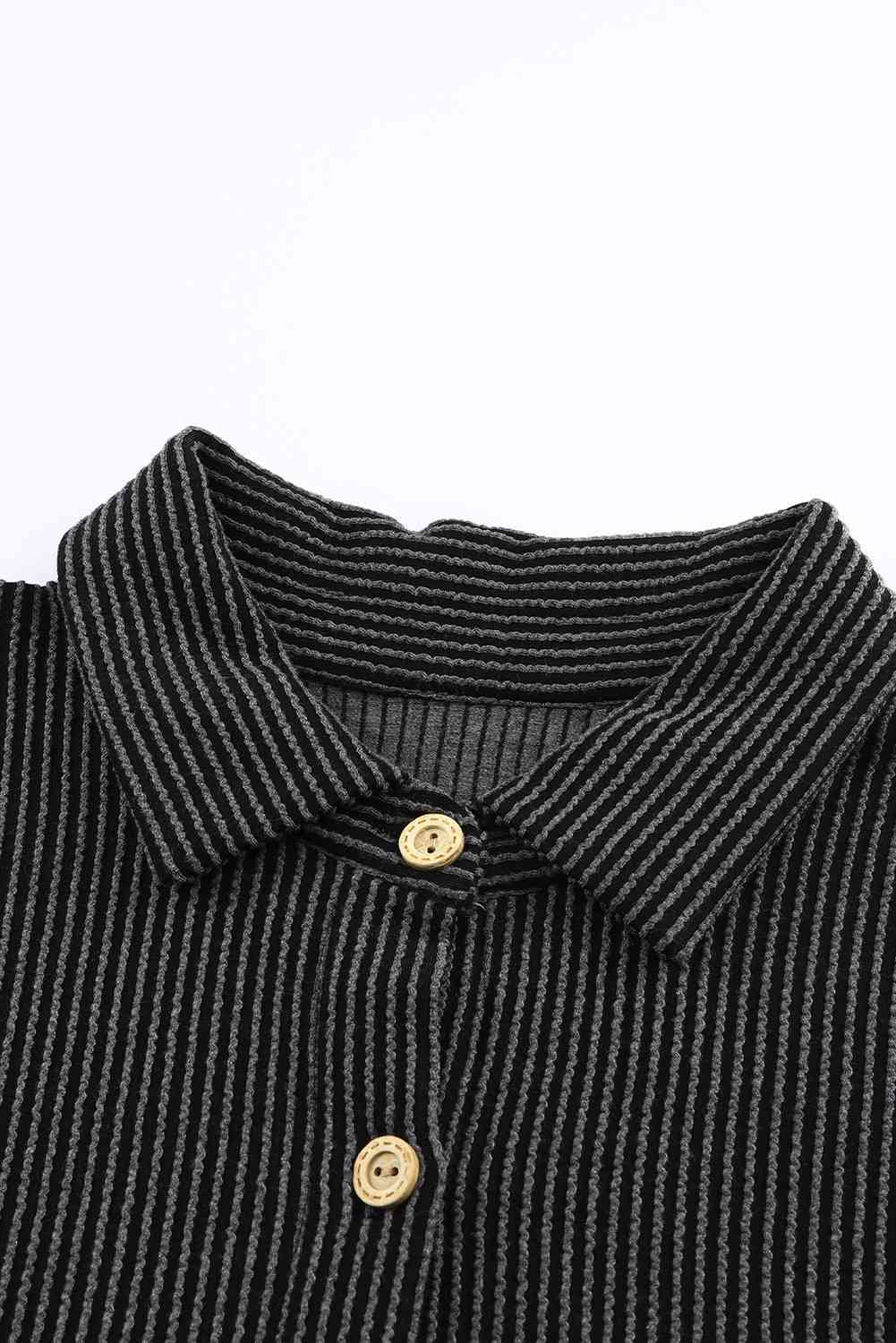 Dropped Shoulder Long Sleeve Shirts with Pocket